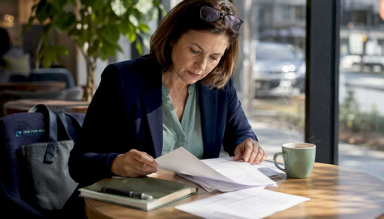 Healthcare compliance officer reviewing audit notices