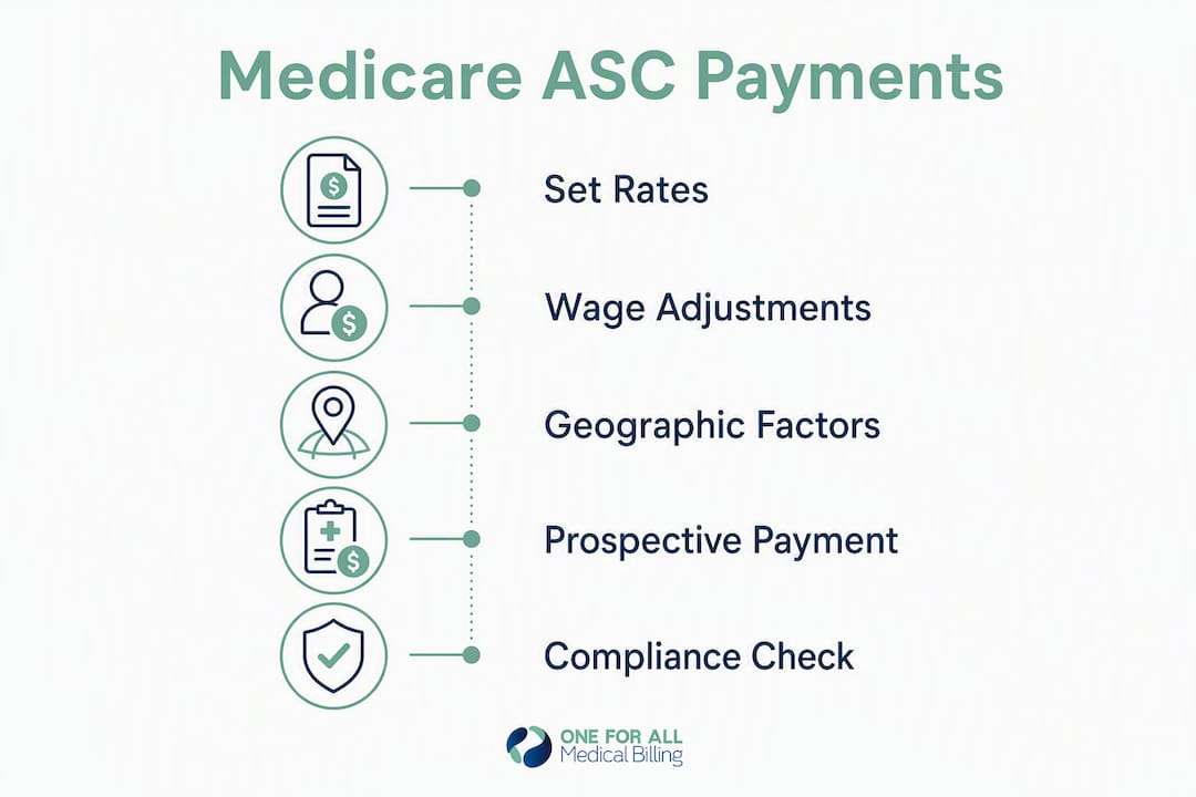 Infographic showing Medicare ASC payment steps