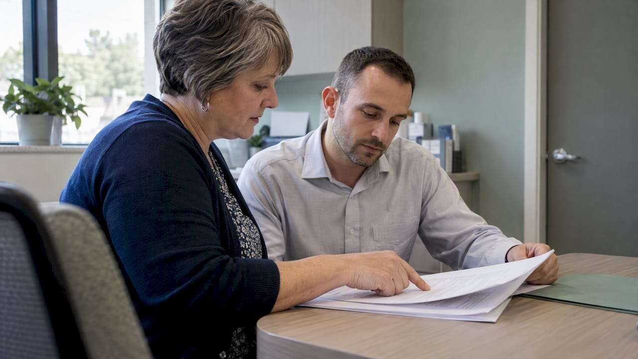 Practice administrator reviews a business associate agreement